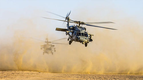 helicópteros de la llamada Coalición Internacional
